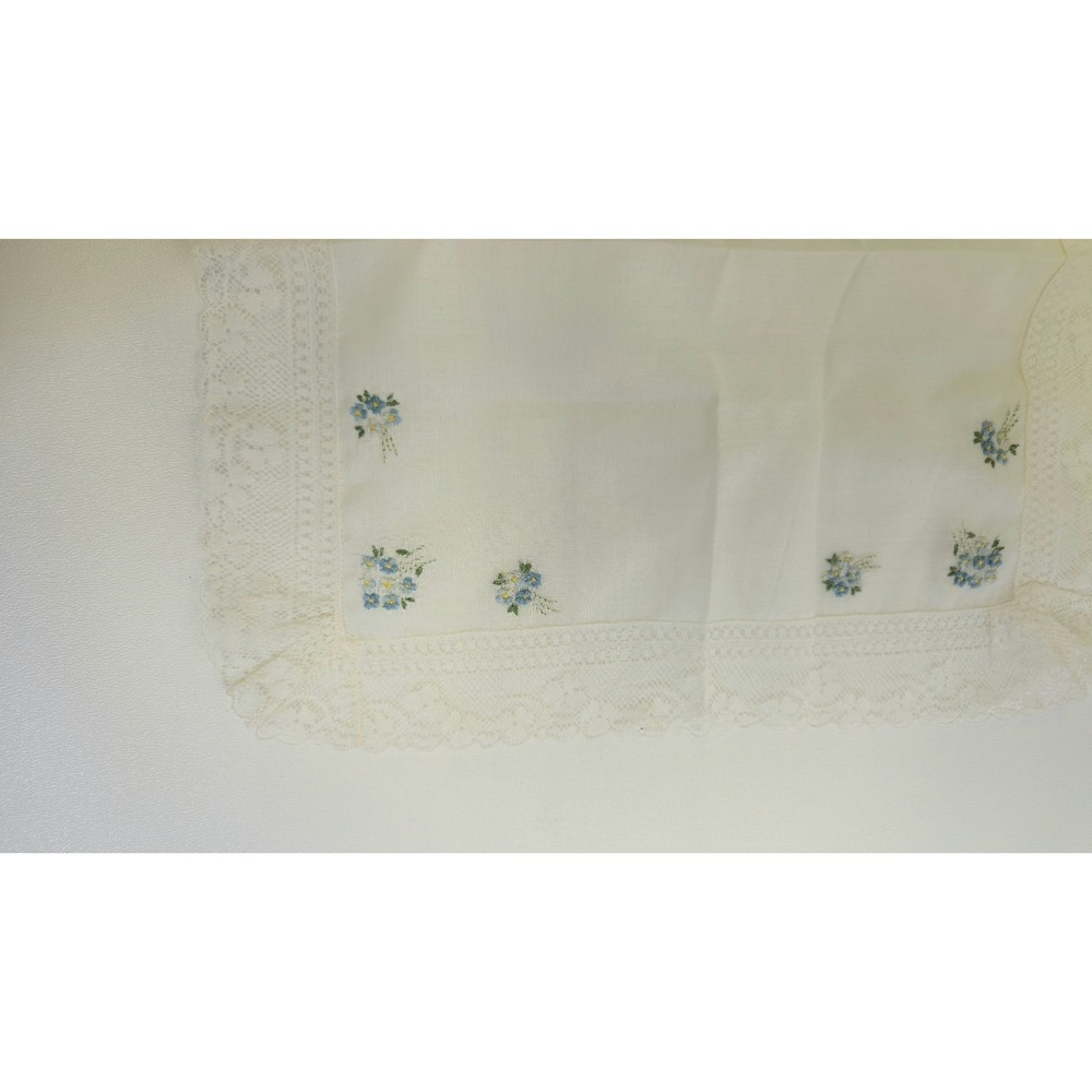 Vtg Embroidered Floral Cotton Hankie Handkerchief Switzerland RN15627 White Lace - Picture 6 of 13